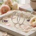 wholesale 925 Sterling Silver Elegant Sterling Silver Bamboo Style Textured Hoop Earrings for Women-0-2