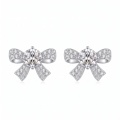 wholesale 925 Sterling Silver Moissanite Bow Stud Earrings For Women-0-0