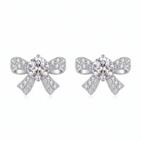 wholesale 925 Sterling Silver Moissanite Bow Stud Earrings For Women-
