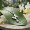 wholesale 925 Sterling Silver Butterfly Pendant Necklace With Moissanite And Mother Of Pearl For Women-0-3