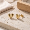 wholesale 925 Sterling Silver Contoured Gold Heart Twist Earrings-0-2
