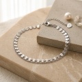 wholesale 925 Sterling Silver Double Chain Sterling  Anklet With Circular Charms And Heart Tag-0-2