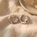 wholesale 925 Sterling Silver Twisted  Hoop Earring-0-1
