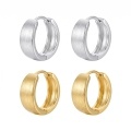 wholesale 925 Sterling Silver Gold Plated Brushed Wide Hoop Earrings For Women-0-1