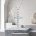 wholesale 925 Sterling Silver Moissanite Cross Pendant Necklace With Chain For Women-0-6