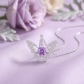 wholesale 925 Sterling Silver Purple Moissanite Butterfly Pendant Necklace For Women-0-4