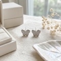 wholesale 925 Sterling Silver Butterfly Cubic Zirconia Stud Earrings For Women-0-3