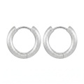 wholesale 925 Sterling Silver Brushed Finish Chunky Hoop Earrings For Women-0-0
