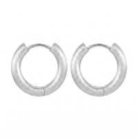 wholesale 925 Sterling Silver Brushed Finish Chunky Hoop Earrings For Women-undefined