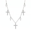wholesale 925 Sterling Silver Moissanite Multi Cross Pendant Necklace For Women-0-0