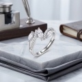 wholesale 925 Sterling Silver Marquise Cubic Zirconia Pave Adjustable Ring For Women-0-1
