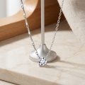 wholesale 925 Sterling Silver Cubic Zirconia Solitaire Pendant Necklace Twisted Link Chain For Women-0-2