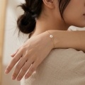 wholesale 925 Sterling Silver Elegant White Pearl Minimalist Sterling Silver Bracelet with Italian Hallmark and Adjustable Chain-0-2