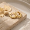 wholesale 925 Sterling Silver Textured Bamboo Design Huggie Hoop Earring With Matte Finish-0-3