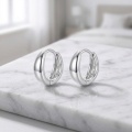 wholesale 925 Sterling Silver Smooth Polished Hoop Earrings For Women-0-2