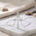 wholesale 925 Sterling Silver Rose Gold Plated Moissanite Cross Pendant Necklace With Chain-0-8