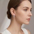 wholesale 925 Sterling Silver Luxe  Cross Drop Earrings With Brilliant Round Czs-0-3