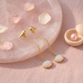 wholesale 925 Sterling Silver Elegant Bird Motif Dangle Earrings With Iridescent Oval Opals-0-1
