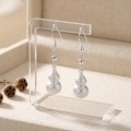 wholesale 925 Sterling Silver  Gourd-Shaped Dangle Earrings with Intricate Engraved Patterns-0-3