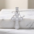 wholesale 925 Sterling Silver Moissanite Cross Pendant Necklace For Women-0-4