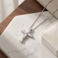 wholesale 925 Sterling Silver Moissanite Cross Pendant Necklace For Women Men-0-9
