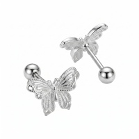 wholesale 925 Sterling Silver Butterfly Stud Earrings For Women Cartilage Tragus Piercing Jewelry-undefined