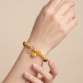 wholesale 24K Elegant Multi-Gemstone Beaded Bracelet Featuring Textured Metallic Accents and Symbolic Charms-0-3