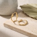 wholesale 925 Sterling Silver Handcrafted Textured S925 Sterling Silver Irregular Geometric Hoop Earring-0-3