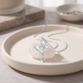 wholesale 925 Sterling Silver Butterfly Pendant Necklace With Moissanite And Mother Of Pearl For Women-0-4