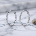 wholesale 925 Sterling Silver Hoop Earrings For Women Polished Round Circle Huggie Hoop Earrings-0-2