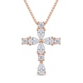 wholesale 925 Sterling Silver Moissanite Cross Pendant Necklace For Women Men-0-0