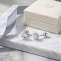 wholesale 925 Sterling Silver Elegant Star-shaped Crystal Stud Earrings With Secure Screw Closure-0-3