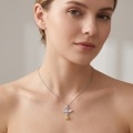 wholesale 925 Sterling Silver Moissanite Butterfly Pendant Necklace With Yellow Moissanite Drop For Women-0-3