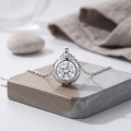 wholesale 925 Sterling Silver Round Moissanite Halo Pendant Necklace With Chain For Women-0-1