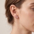 wholesale 925 Sterling Silver Cherry Leaf Moissanite Stud Earrings For Women-0-1