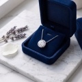 wholesale 925 Sterling Silver Oval Moissanite Halo Pendant Necklace With Chain For Women-0-0