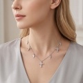 wholesale 925 Sterling Silver Moissanite Multi Cross Pendant Necklace For Women-0-3