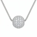 wholesale 925 Sterling Silver Moissanite Ball Pendant Necklace Braided Chain Jewelry For Women-0-0