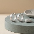 wholesale 925 Sterling Silver Brushed Finish Hoop Earrings For Women Men-0-3