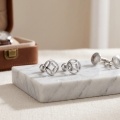 wholesale 925 Sterling Silver  Geometric Sphere Barbell Earrings-0-1