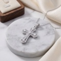 wholesale 925 Sterling Silver Moissanite Cross Pendant Necklace For Women-0-1