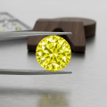 Lemon Yellow Round Moissanite-0-2