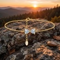 wholesale 925 Sterling Silver Elegant Gold Heart Cz Cross Bracelet-0-1