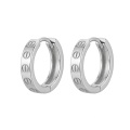 wholesale 925 Sterling Silver  Screw-Detail Huggie Hoop Earring-0-0
