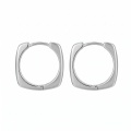 wholesale 925 Sterling Silver Square Hoop Earrings Polished Huggie Earrings For Women Men-0-0