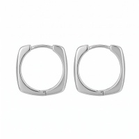 wholesale 925 Sterling Silver Square Hoop Earrings Polished Huggie Earrings For Women Men-undefined