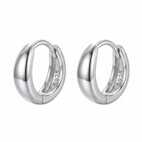 wholesale 925 Sterling Silver Smooth Polished Hoop Earrings For Women-undefined