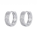 wholesale 925 Sterling Silver Chinese Ancient Coin Cubic Zirconia Hoop Earrings For Women-0-0