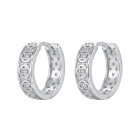 wholesale 925 Sterling Silver Chinese Ancient Coin Cubic Zirconia Hoop Earrings For Women-undefined