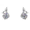 wholesale 925 Sterling Silver Mermaid Tail Moissanite Stud Earrings For Women-0-0
